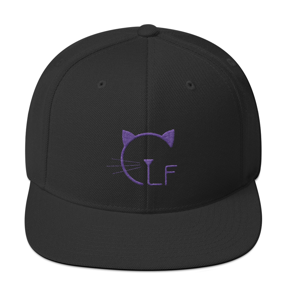 Purple Cat Logo - Cat Lady Fitness Snapback Hat (Black Purple)