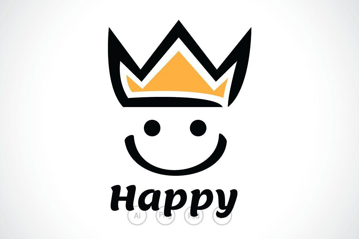 Happy Logo - Happy Smiley King Logo Template Logo Templates Creative Market