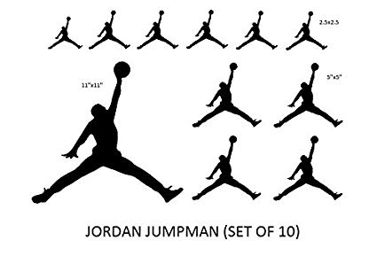 Jordan Jumpman Logo - Set NBA Jordan 23 Jumpman Logo AIR Huge Vinyl Decal