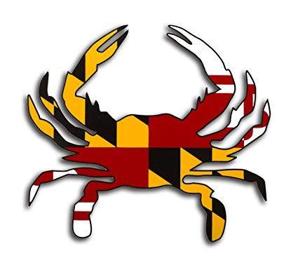 Maryland Crab Logo - Maryland Flag Crab Sticker