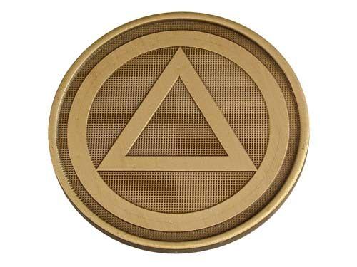AA Triangle in Circle Logo - AA Circle Triangle Serenity Prayer Medallion - Bronze AA Tokens ...
