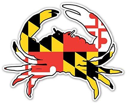 Maryland Crab Logo - Amazon.com: Maryland Crab State Flag Bumper Sticker Decal 4x5 in ...