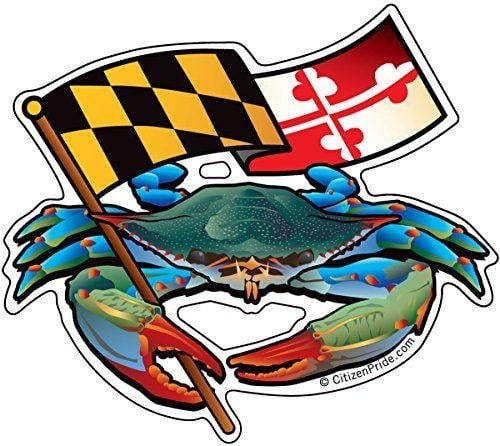 Maryland Crab Logo - Citizen Pride Blue Crab Maryland flag 5x4.5 inches