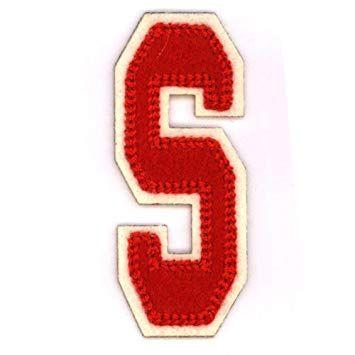 Red H College Logo - Alphabet varsity college style Letters iron on motif Red Letter S ...