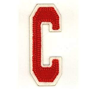 Red H College Logo - Alphabet varsity college style Letters iron on motif Red Letter C ...