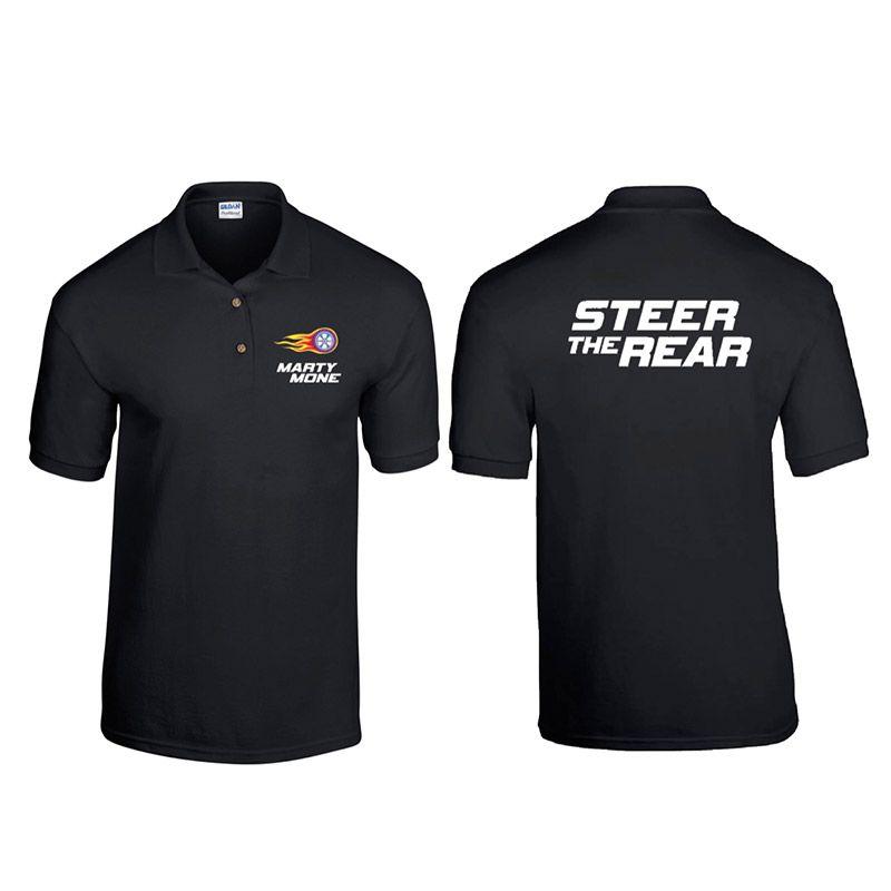 Steer Sports Logo - Steer the Rear Black Polo Shirt