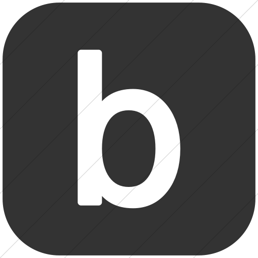 White Lowercase B Logo - IconETC Flat rounded square white on dark gray alphanumerics