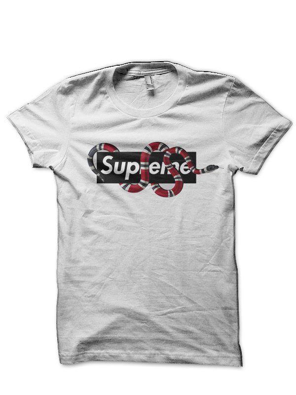 Supreme Gucci Snake Logo - Supreme Gucci Snake White T-Shirt | Swag Shirts