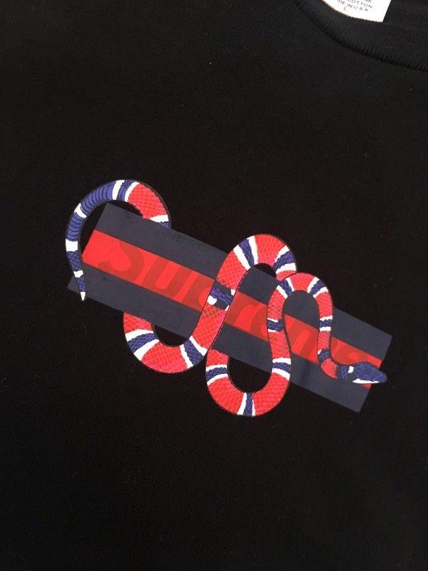 Supreme Gucci Snake Logo - Supreme x Gucci snake box logo tshirt tee Size Large - Vinted