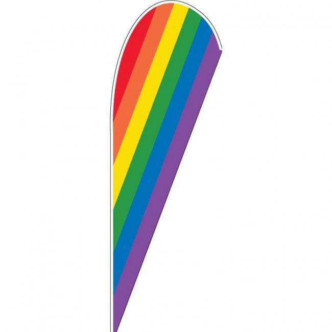 Rainbow Teardrop Logo - Professionals Auction Medium Teardrop Flag. Flagworld Flags