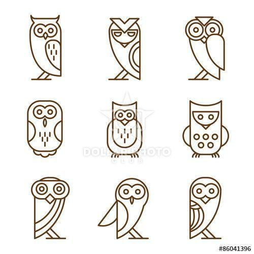 Owl in Circle Logo - Set of Owl Logos and Emblems | It just makes me happy. | Owl logo ...