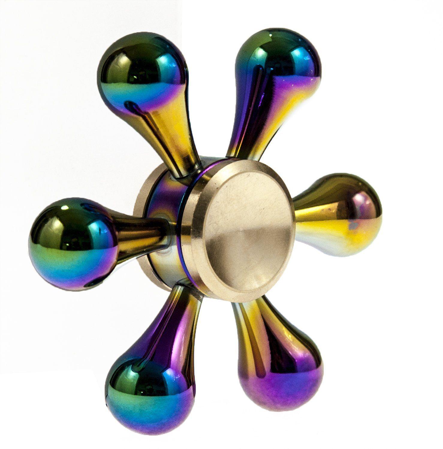 Rainbow Teardrop Logo - Rainbow Chameleon Teardrop Metal EDC Fidget Spinner