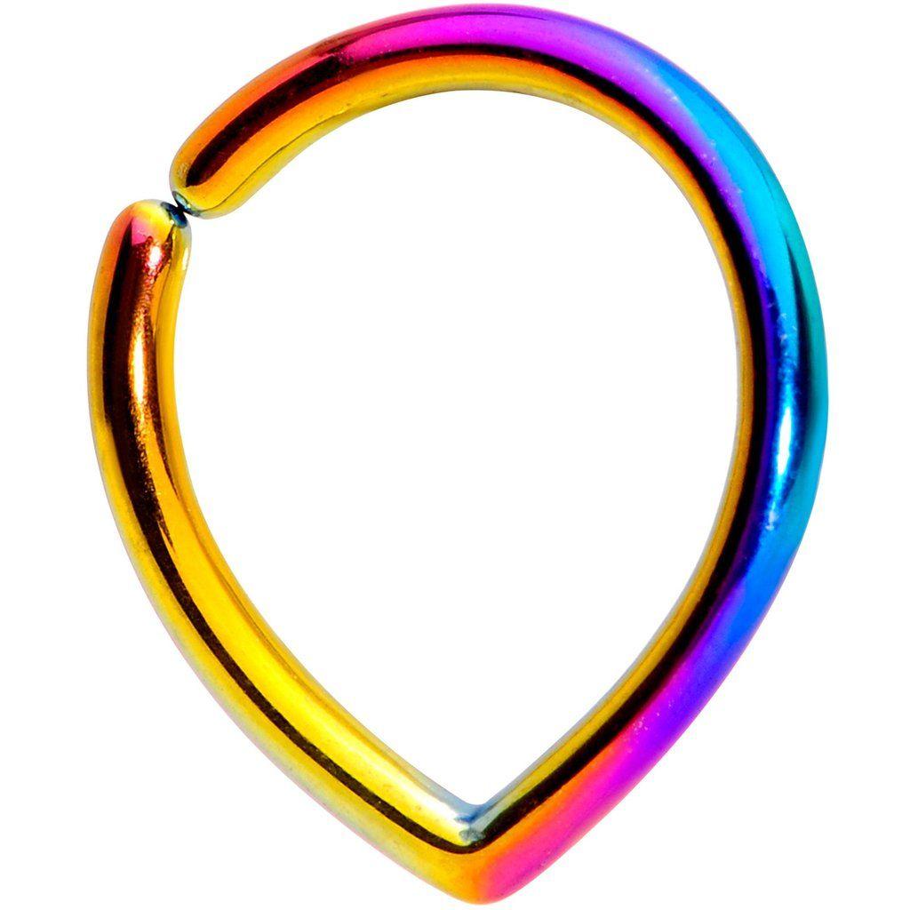 Rainbow Teardrop Logo - Gauge Rainbow Teardrop Closure Ring