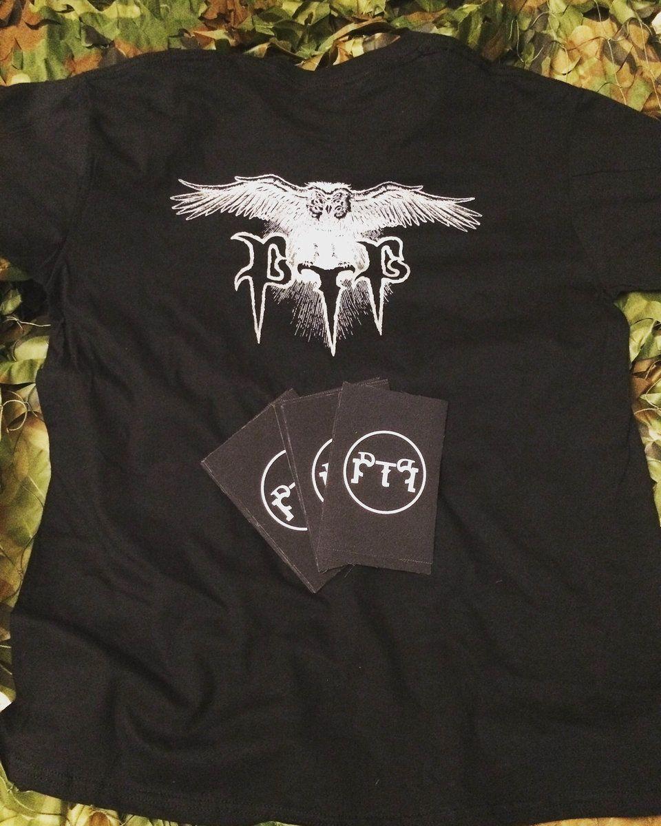 Owl in Circle Logo - Order Of The Owl + Circle Logo Patch T Shirt (Black)