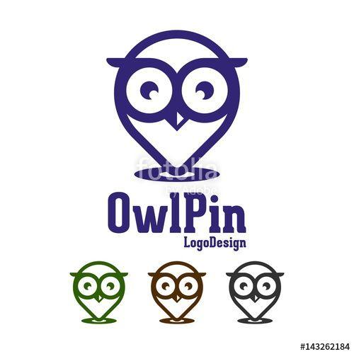 Owl in Circle Logo - Pin Logo Symbol, Owl Pin Simple and Creative Logo Design