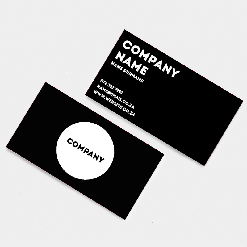 Black and White Rectangle Company Logo - Black & White Business Card | Creative Printing