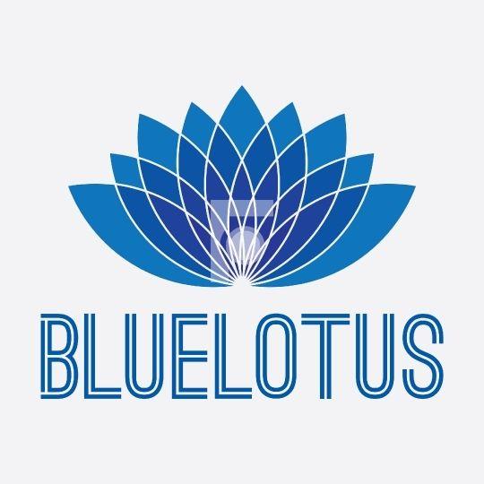 Blue Lotus Flower Logo - Blue Lotus Flower Design Vector Royalty Free License