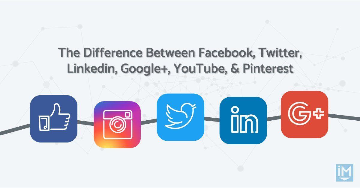 Facebook Twitter LinkedIn Logo - The Difference Between Facebook, Twitter, Linkedin, Google+, YouTube ...