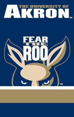 Akron Roo Logo - Akron Zips Fear the Roo Fabric Banner Animal. university