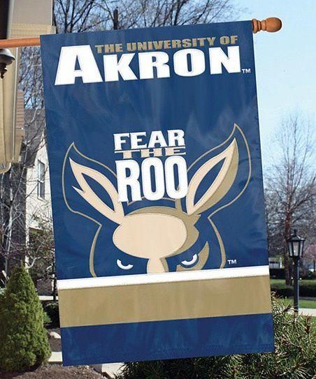 Akron Roo Logo - Party Animal Akron Zips Fear the Roo Appliqué Banner Flag