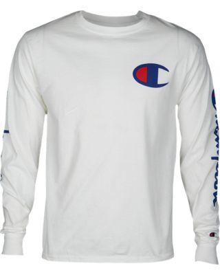 Big Red and Blue C Logo - Amazing Deals On Champion Big C Sleeve Script L S T Shirt