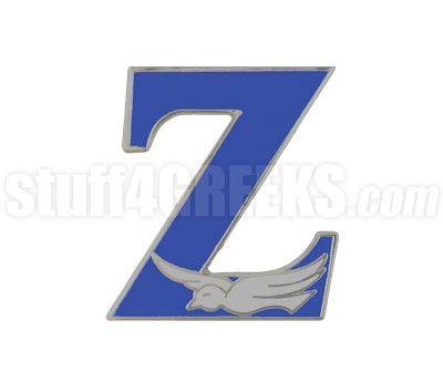 Blue and Silver Z Logo - Zeta Phi Beta 1 Image/Mascot Lapel Pin with Dove inside Z Royal Blue
