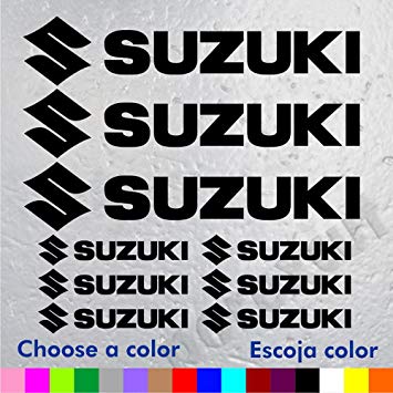 6 Letter Logo - Stickers Logo Moto Suzuki 3 Logos and Letters Suzuki 16 cm x 3.3