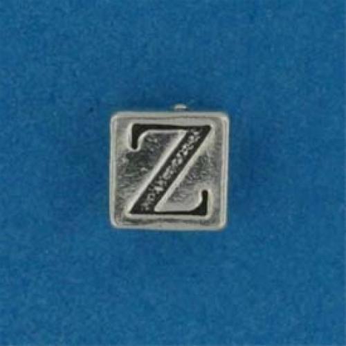Blue and Silver Z Logo - Sterling Silver Letter Block: Letter Z - Sterling