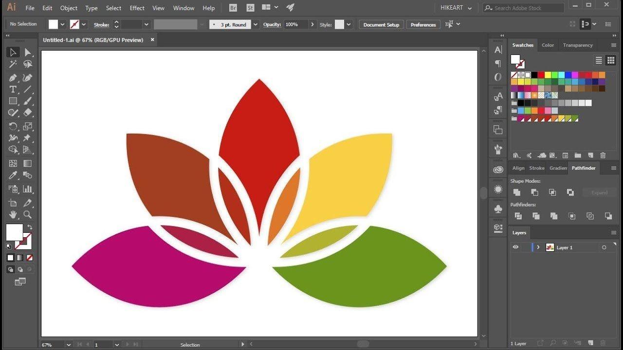 3 Flower Logo - How to Create a Flower Logo in Adobe Illustrator - YouTube