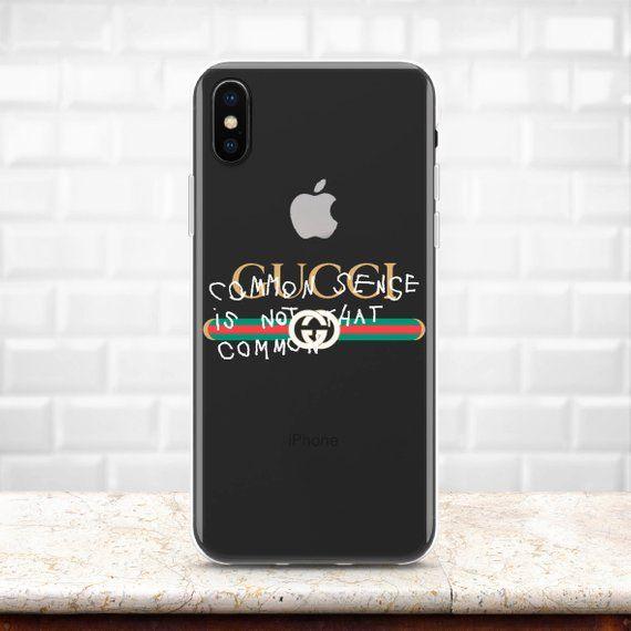 Clear Gucci Logo - Common Sense Gucci Inspired Gucci Logo case iPhone XR case | Etsy