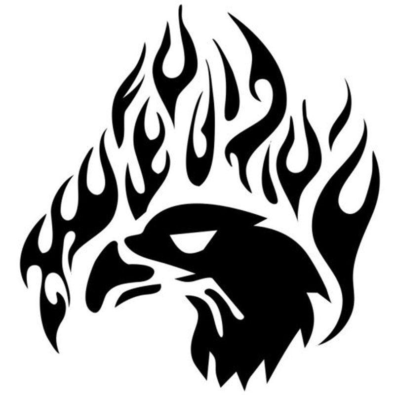 Tribal Flame Logo - 13.8*14.6CM Tribal Flame Eagle Head Creative Car Sticker Vinyl Car ...
