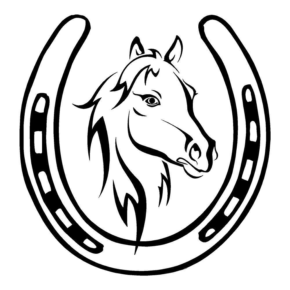 Horse and Horseshoe Logo - Horse in Horseshoe | Animal Stickers | Car Decals | Wall Decal
