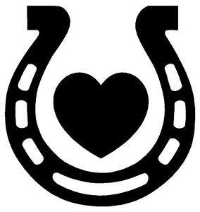 Horse and Horseshoe Logo - Horse Shoe & Heart Sticker Horseshoe Love Horses Decal | eBay