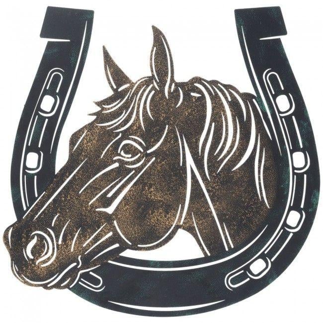 Horse and Horseshoe Logo - Metal Horse Head / Horseshoe