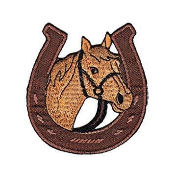 Horse and Horseshoe Logo - Horseshoe Horse Patch Iron-On Transfer Iron-On Motif Iron On Patches ...