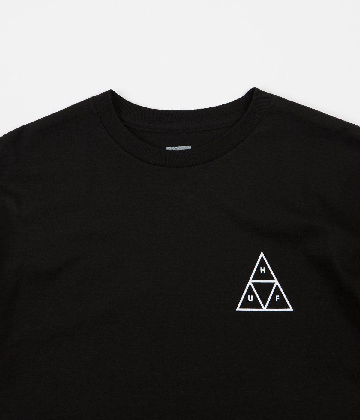 HUF Triangle Logo - HUF Roses Triple Triangle T-Shirt - Black | Flatspot