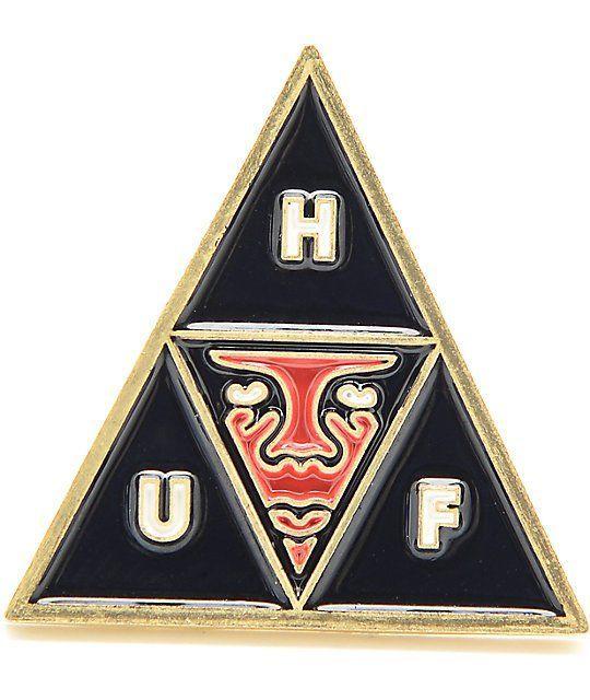 HUF Triangle Logo - HUF x Obey Pin | Pin | Huf, Triangle shape, Triangle logo