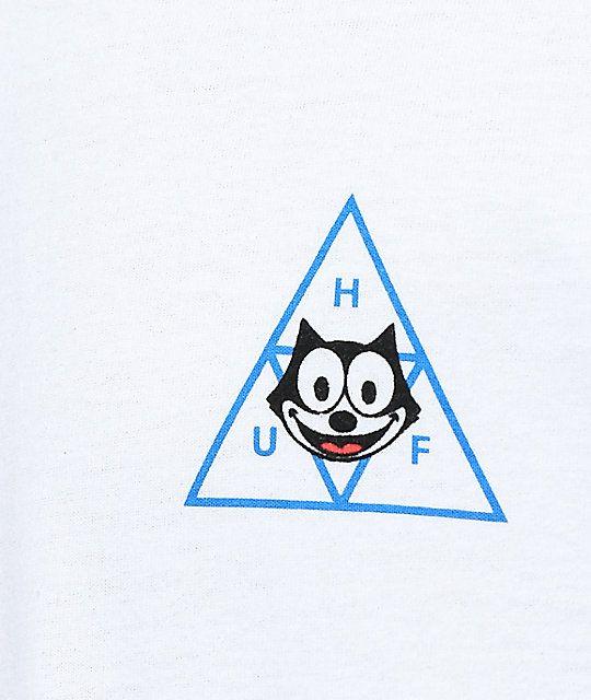 HUF Triangle Logo - HUF X Felix The Cat Triple Triangle White T Shirt