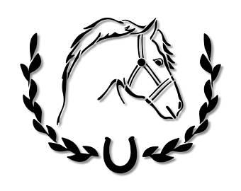 Horse and Horseshoe Logo - Stencil horseshoe | Etsy