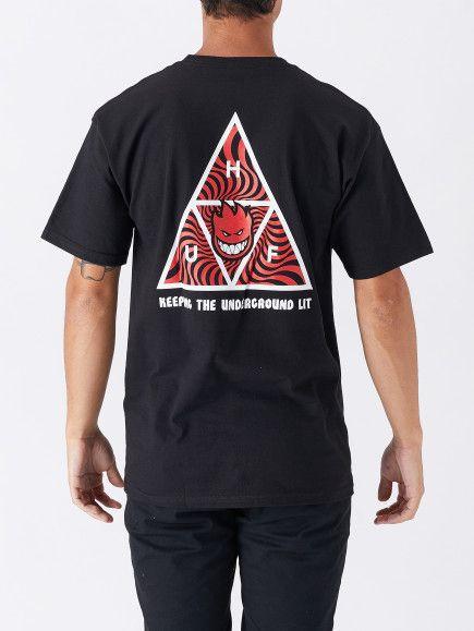HUF Triangle Logo - HUF x Spitfire Triple Triangle T-Shirt