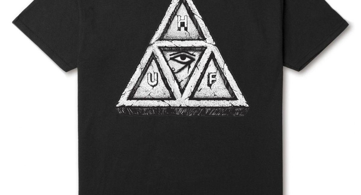 HUF Triangle Logo - HUF Sumra Triple Triangle T-Shirt - Black | BOARDWORLD Store