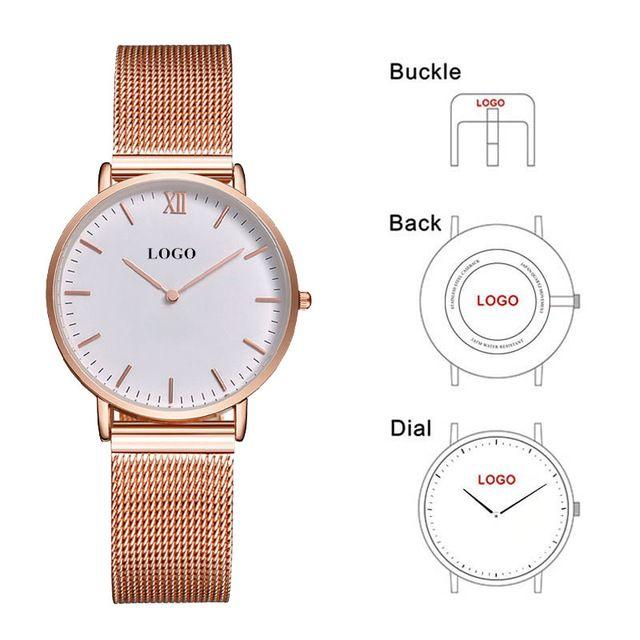 Wrist Watch Logo - CL035 Private Label Custom Couple Wrist Watch Personalized Design ...