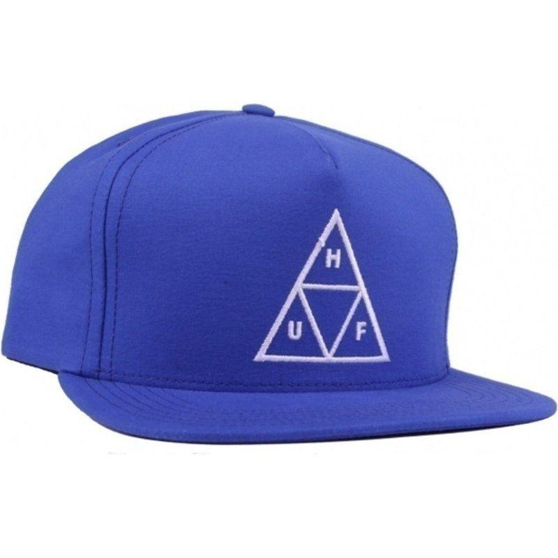 HUF Triangle Logo - HUF Flat Brim Triangle Logo Blue Snapback Cap: Shop Online