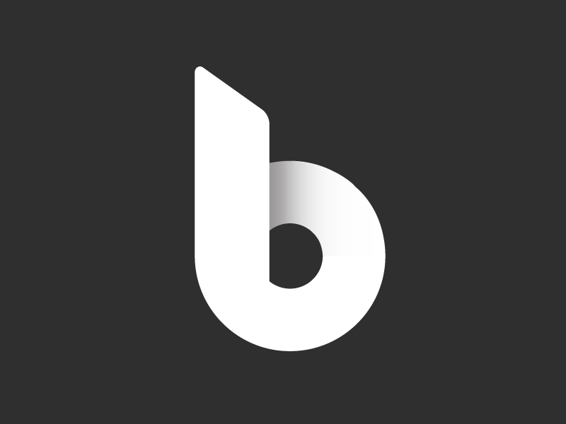 With a White B Logo - B Logo by Brandon Mowat | Dribbble | Dribbble