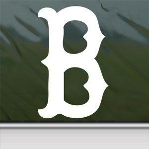 With a White B Logo - Boston Red Sox White Sticker Decal B Logo White Car Window Wall
