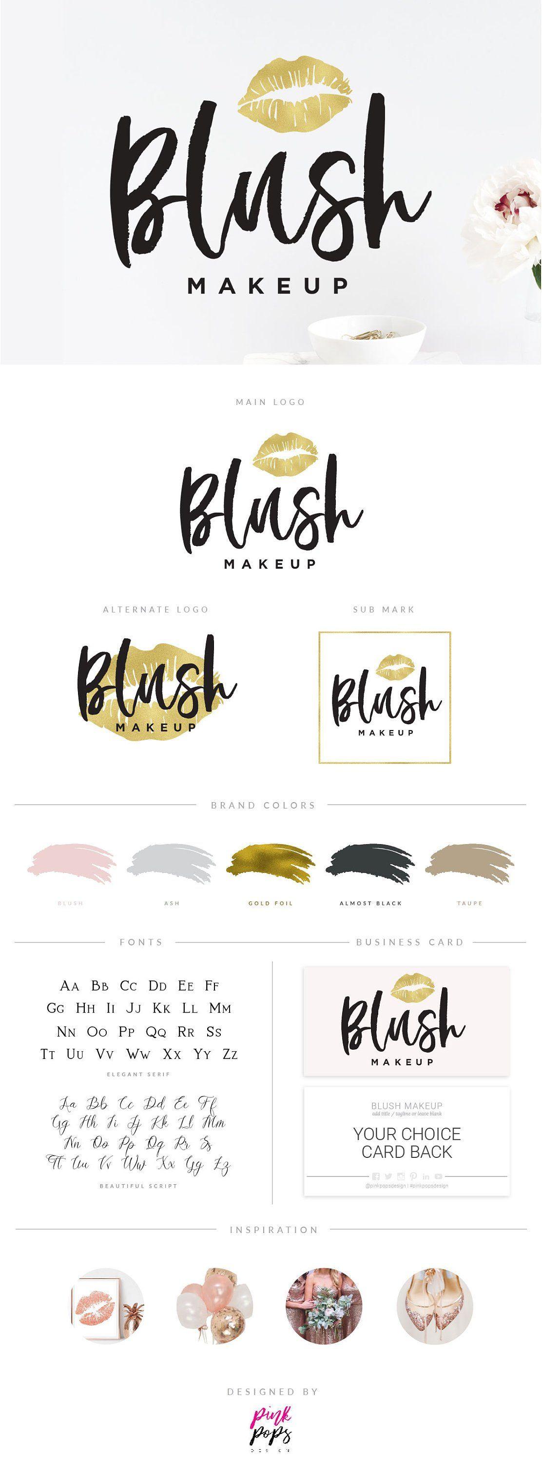RR Blank Logo - Makeup Artist Logo Gold Makeup Logo Black and Gold Logo | Etsy