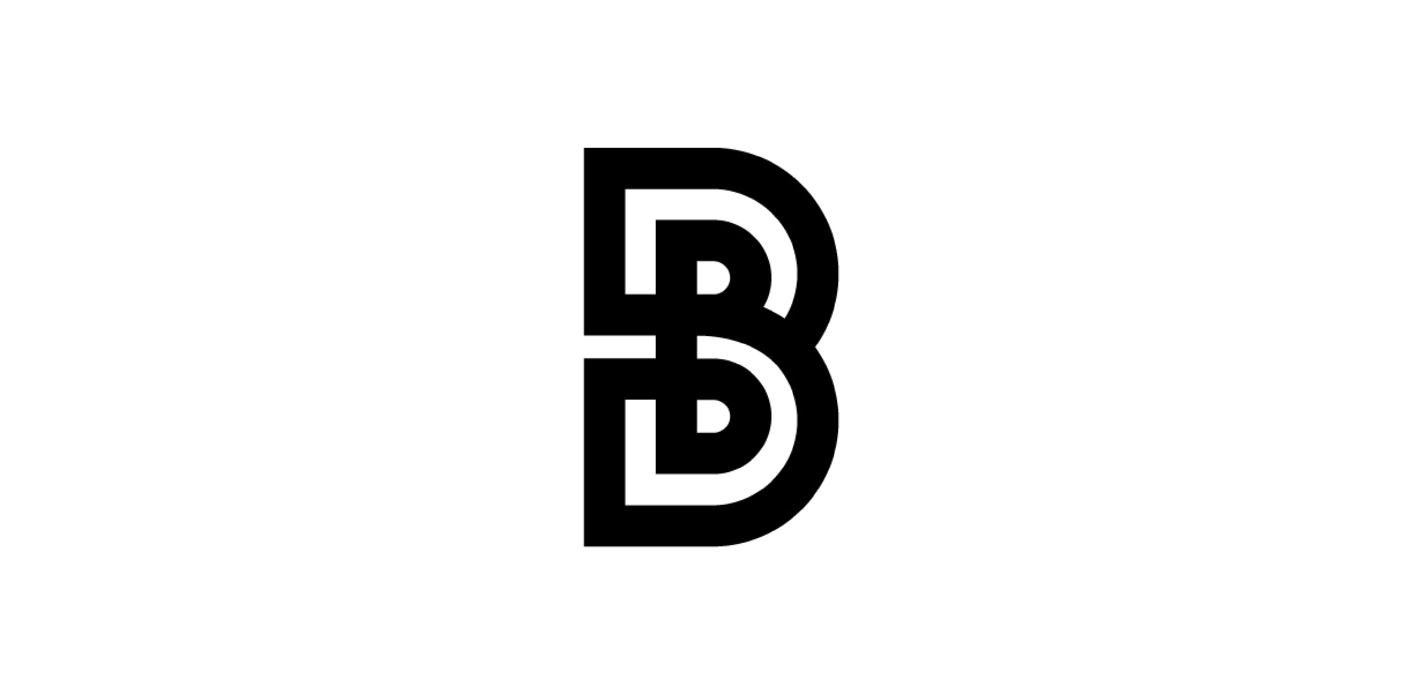 With a White B Logo - logo letter b design grid symbol mark