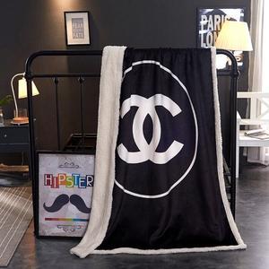 Chanel White CC Logo - Chanel White CC Logo Black Velvet Fleece Blanket Throw VIP Gift