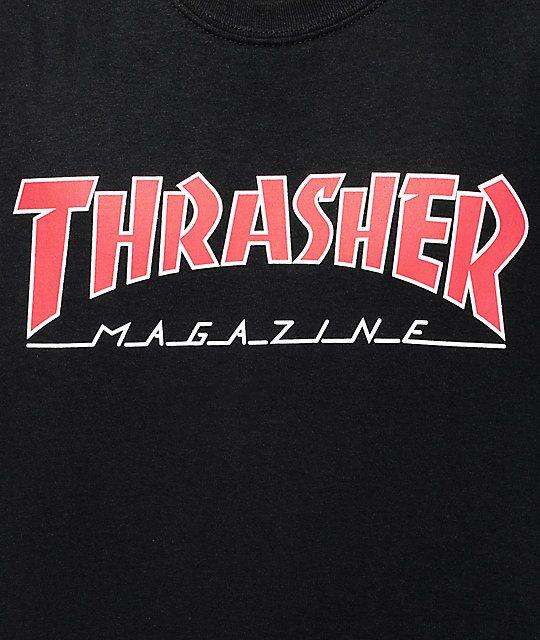 Thrasher Mag Logo - Thrasher Magazine Outlined Black T-Shirt | Zumiez
