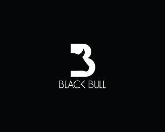 With a White B Logo - Black Bull Logo design negative style logo of bull head in B